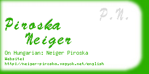 piroska neiger business card